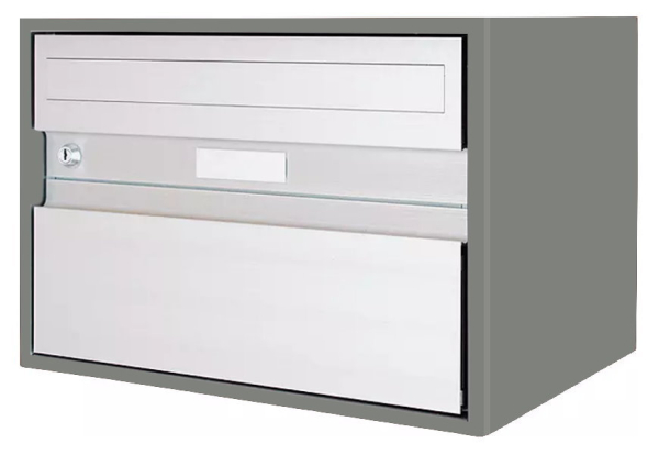 Briefkasten Huber Aluminium 300/400 Graualuminium RAL 9007 Klassische Front